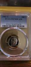 1982-S 10C PR70DCAM