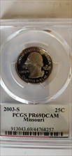 2003-S 25C Missouri PR69DCAM