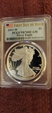 2022-W  $1 Silver Eagle First Day of Issue PR70DCAM