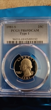 1981-S 25C Type 1 PR69DCAM