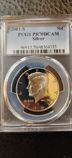 2001-S 50C Silver PR70DCAM