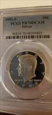 1992-S 50C Silver PR70DCAM