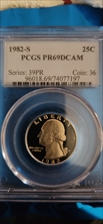 1982-S 25C PR69DCAM
