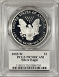 2003-W $1 Silver Eagle Mercanti Signature PR70DCAM