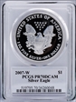 2007-W $1 Silver Eagle Mercanti Signature PR70DCAM