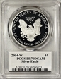 2004-W $1 Silver Eagle Mercanti Signature PR70DCAM
