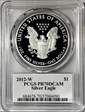 2012-W $1 Silver Eagle Mercanti Flag Signature PR70DCAM
