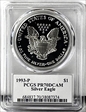 1993-P $1 Silver Eagle  Mercanti Flag Signature PR70DCAM