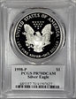 1998-P $1 Silver Eagle Mercanti Flag Signature PR70DCAM