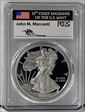 2017-W $1 Silver Eagle Mercanti Flag Signature PR70DCAM
