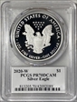 2020-W  $1 Silver Eagle Mercanti Flag Signature PR70DCAM