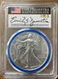 2023-W $1 Burnished Silver Eagle Mint Designer Series FDI Denver Damstra Flag SP70