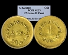 (1842-50) G$1 A. Bechtler 27 Grains, 21 Carat PE AU53