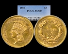 1859 $3 AU58+