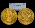 1891-CC $10 AU58