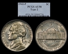 1942-P 5C Silver AU58