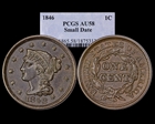 1846 1C Small Date AU58BN