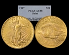 1907 $20 Saint-Gaudens AU58