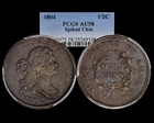 1804 1/2C Spiked Chin AU58BN