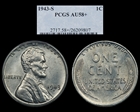 1943-S 1C AU58+
