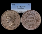 1842 1C Small Date AU58BN