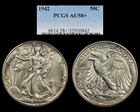 1942 50C AU58+