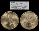 2018-D $1 American Innovation Series  Position A - Washington-Signed 1st Patent FS MS66