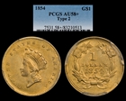 1854 G$1 Type 2 AU58+