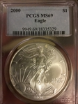 2000 $1 Silver Eagle MS69