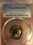 1972-S 10C PR69CAM