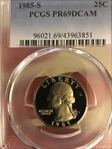 1985-S 25C PR69DCAM