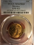 1966-Mo 10C KM-433 MS65RD