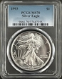 1993 $1 Silver Eagle MS70