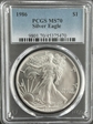 1986 $1 Silver Eagle MS70