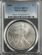 2000 $1 Silver Eagle MS70