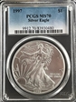 1997 $1 Silver Eagle MS70