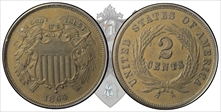1864 2C Large Motto MS61BN