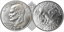 1974-S $1 Silver MS67