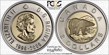2006 $2 Toonie 10th Ann. 1996-2006 Regular Bear MS67