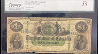 1866 $1 Province of Canada  Legacy Fine 15