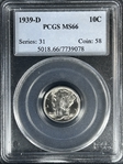 1939-D 10C MS66