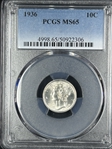 1936 10C MS65