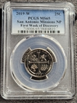 2019-W 25C San Antonio Missions NP First Week of Discovery MS65