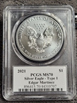 2021 $1 Silver Eagle - Type 1 Legends of Life Edgar Martinez MS70