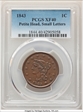 1843 1C Petite Head, Small Letters XF40BN