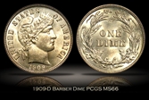 1909-D 10C MS66