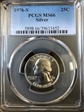 1976-S 25C Silver MS66