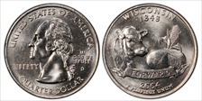 2004-D 25C Wisconsin Extra Leaf High MS66