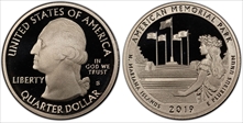 2019-S 25C American Memorial NP First Day of Issue PR70DCAM