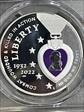 2022-W $1 National Purple Heart Hall of Honor Colorized First Strike PR70DCAM